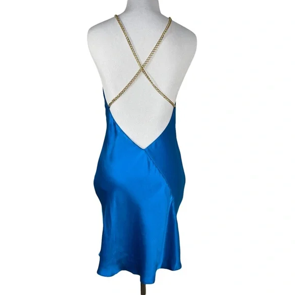 NWOT Amanda Uprichard X REVOLVE Claudia X Back Chain Dress in Sky Small - Picture 6 of 10